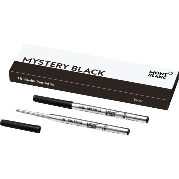 2 Kugelschreiberminen (B) Mystery Black - Offizieller Montblanc-Boutique-Cannes