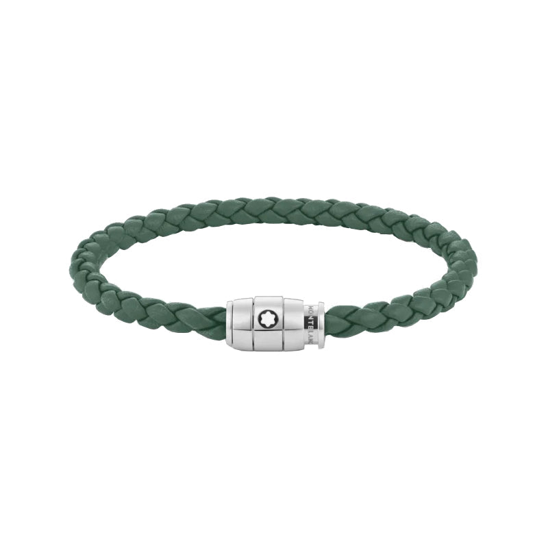 Armband mit 3 Ringen aus der Meisterstück-Kollektion aus Stahl und Leder, zinngrau 