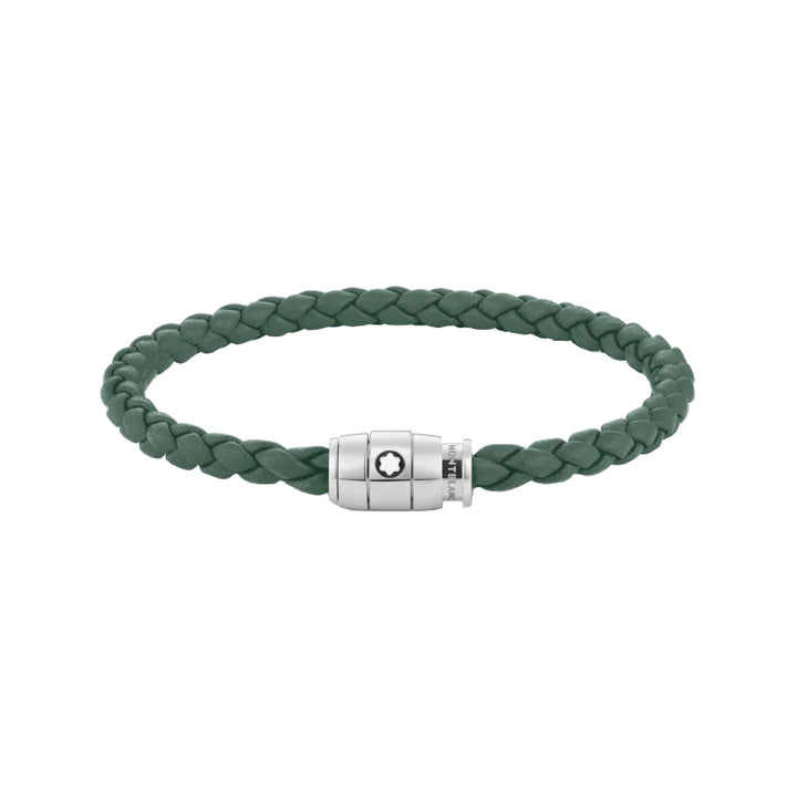 Armband mit 3 Ringen aus der Meisterstück-Kollektion aus Stahl und Leder, zinngrau 