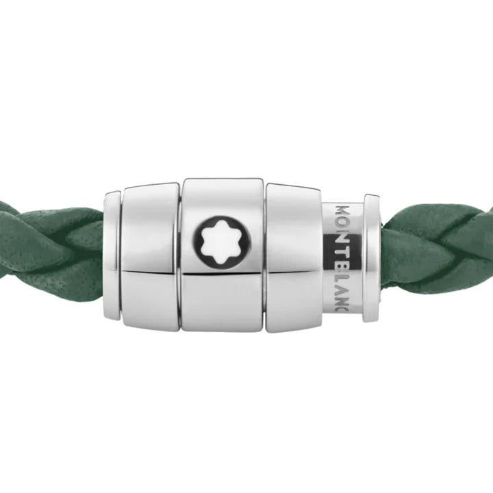 Armband mit 3 Ringen aus der Meisterstück-Kollektion aus Stahl und Leder, zinngrau 