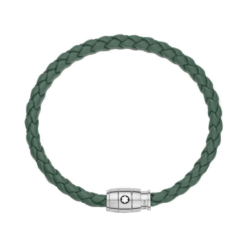 Armband mit 3 Ringen aus der Meisterstück-Kollektion aus Stahl und Leder, zinngrau 