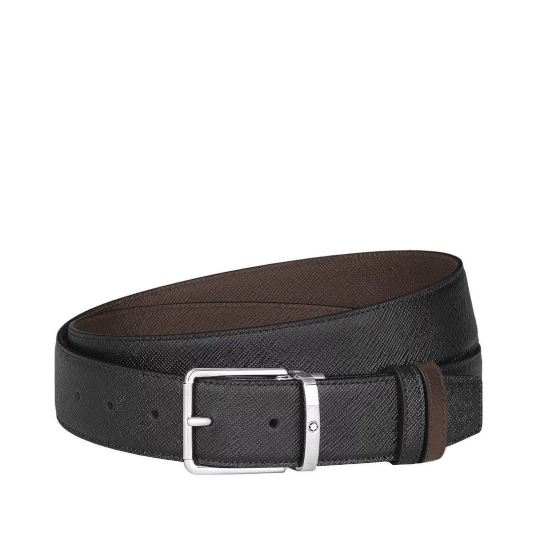 Ceinture Réversible Everyday Montblanc 35 mm en Cuir Sartorial Noir/Marron