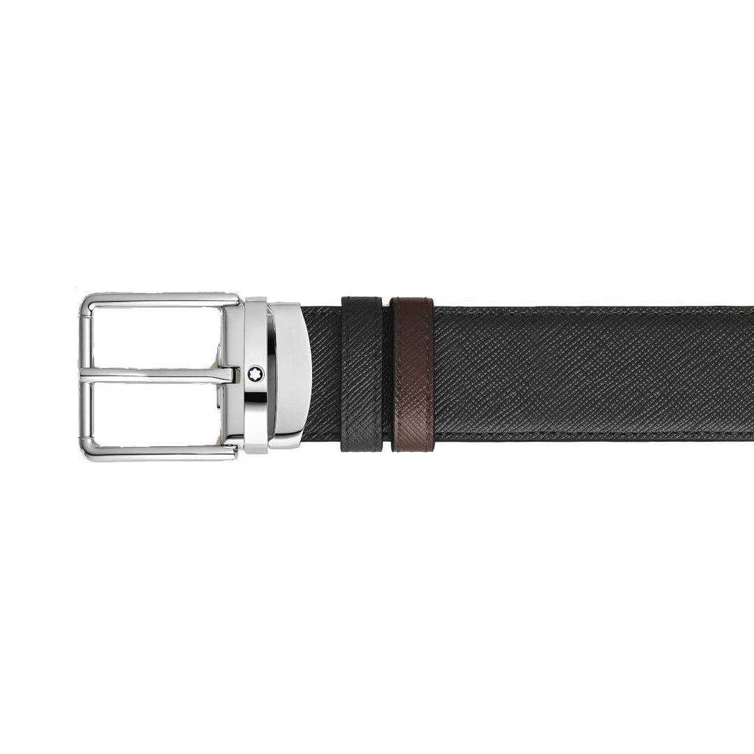 Ceinture Réversible Everyday Montblanc 35 mm en Cuir Sartorial Noir/Marron