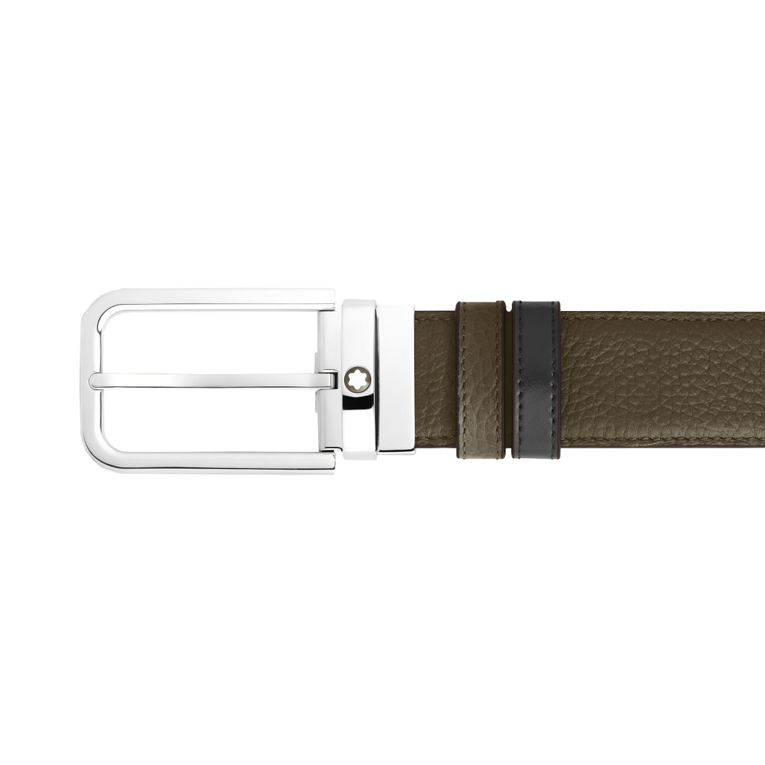 Ceinture Réversible 35 mm à boucle Rectangulaire Montblanc Grainé Vert