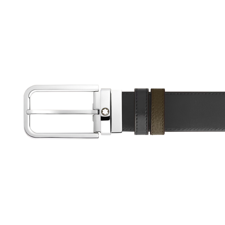 Ceinture Réversible 35 mm à boucle Rectangulaire Montblanc Grainé Vert
