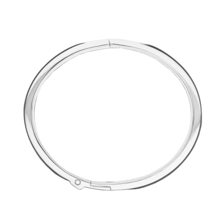 Montblanc-Jonring mit M-Logo aus Stahl und schwarzem Leder 