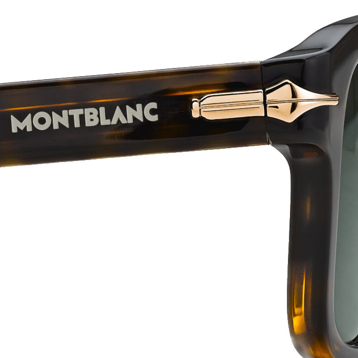 Прямоугольные солнцезащитные очки Montblanc с оправой из черепахового ацетата 