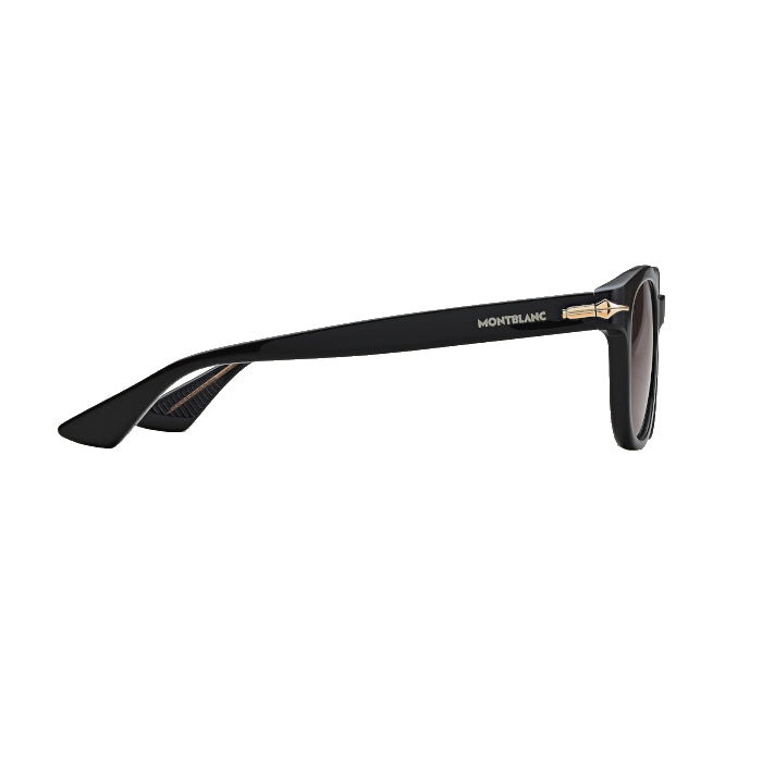 Montblanc runde Sonnenbrille mit schwarzem Acetatrahmen 
