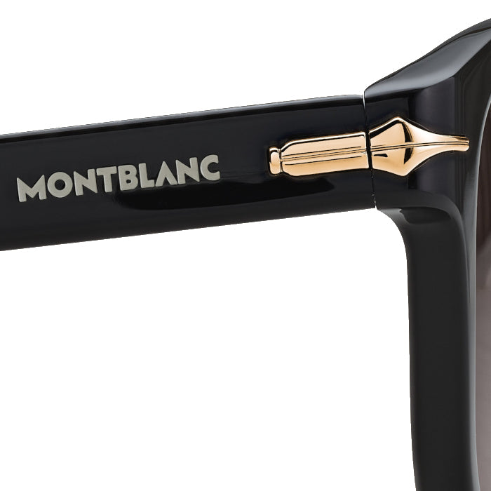 Montblanc runde Sonnenbrille mit schwarzem Acetatrahmen 
