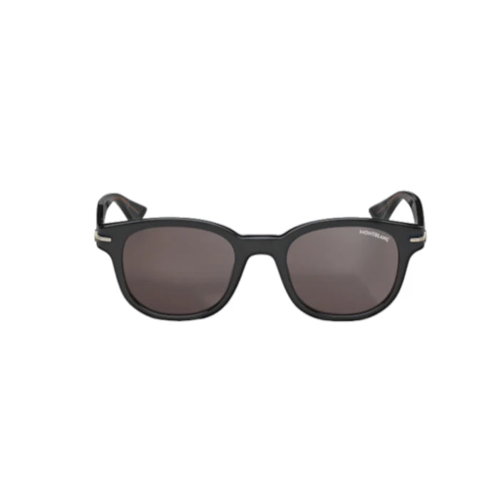 Montblanc runde Sonnenbrille mit schwarzem Acetatrahmen 
