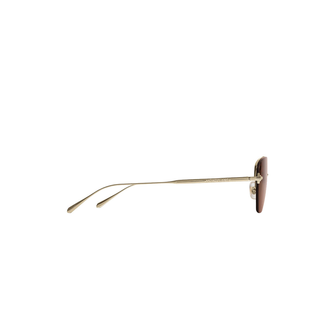 Ovale Sonnenbrille mit goldfarbenem Metallrahmen 
