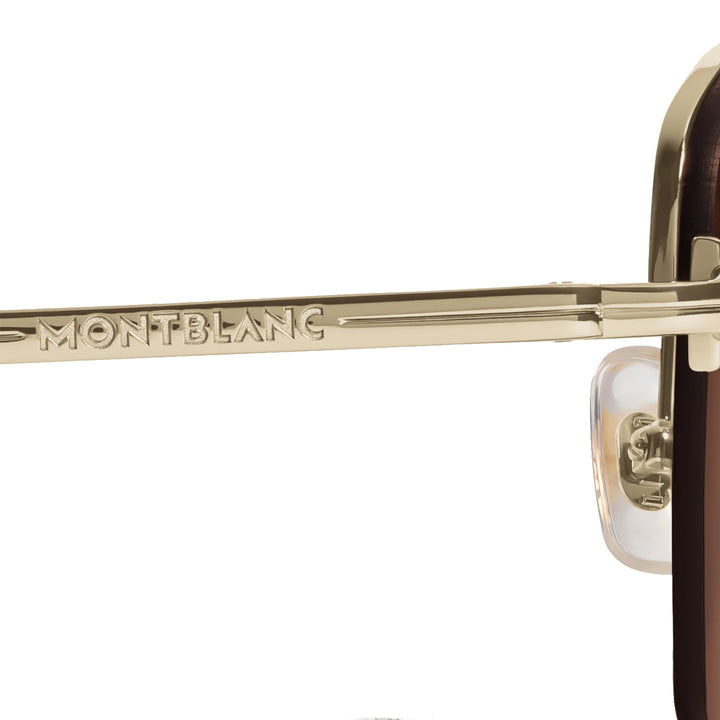 Ovale Sonnenbrille mit goldfarbenem Metallrahmen 