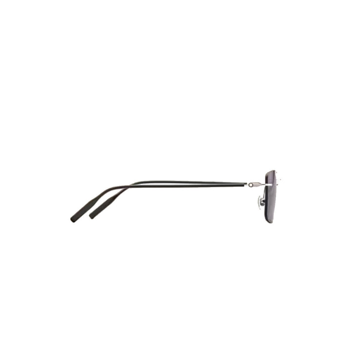 Rechteckige Sonnenbrille mit silberfarbenem Metallrahmen 