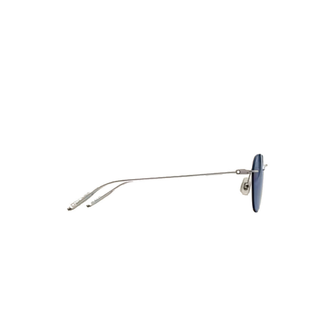 Runde Sonnenbrille mit silbernem Metallgestell 