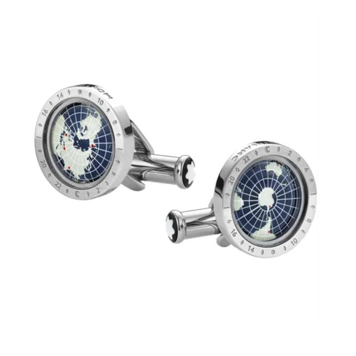 Manschettenknöpfe 1858 Geosphäre Blau 