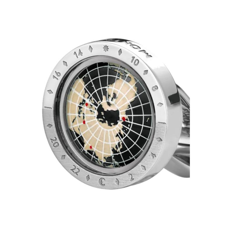 Montblanc 1858 Geosphäre schwarze Manschettenknöpfe 