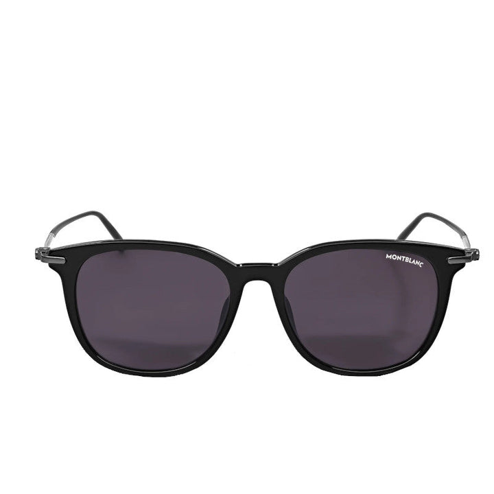 Rechteckige Sonnenbrille mit schwarzem Acetatgestell 