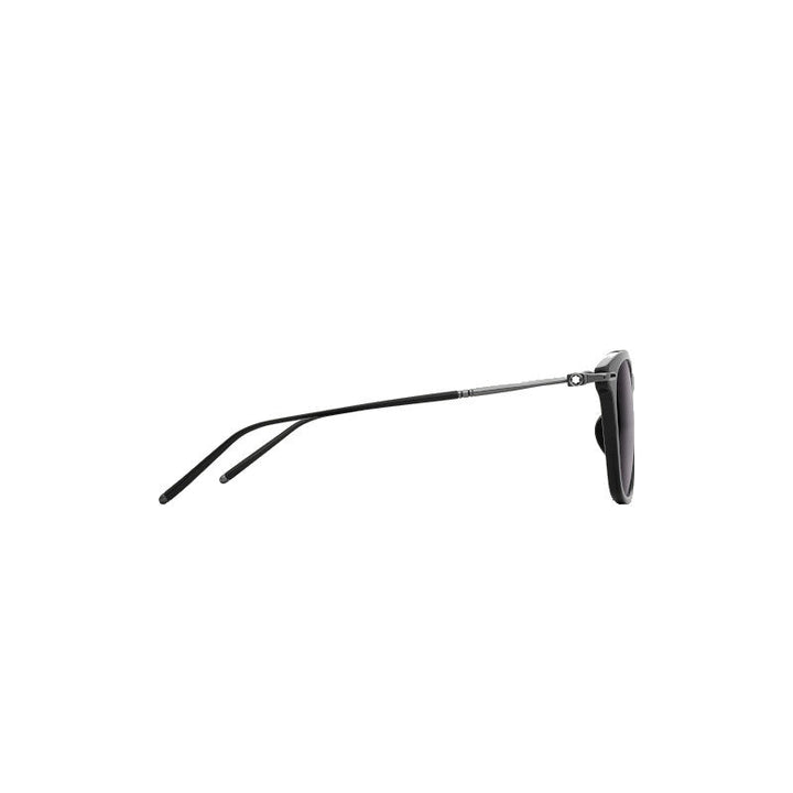 Rechteckige Sonnenbrille mit schwarzem Acetatgestell 