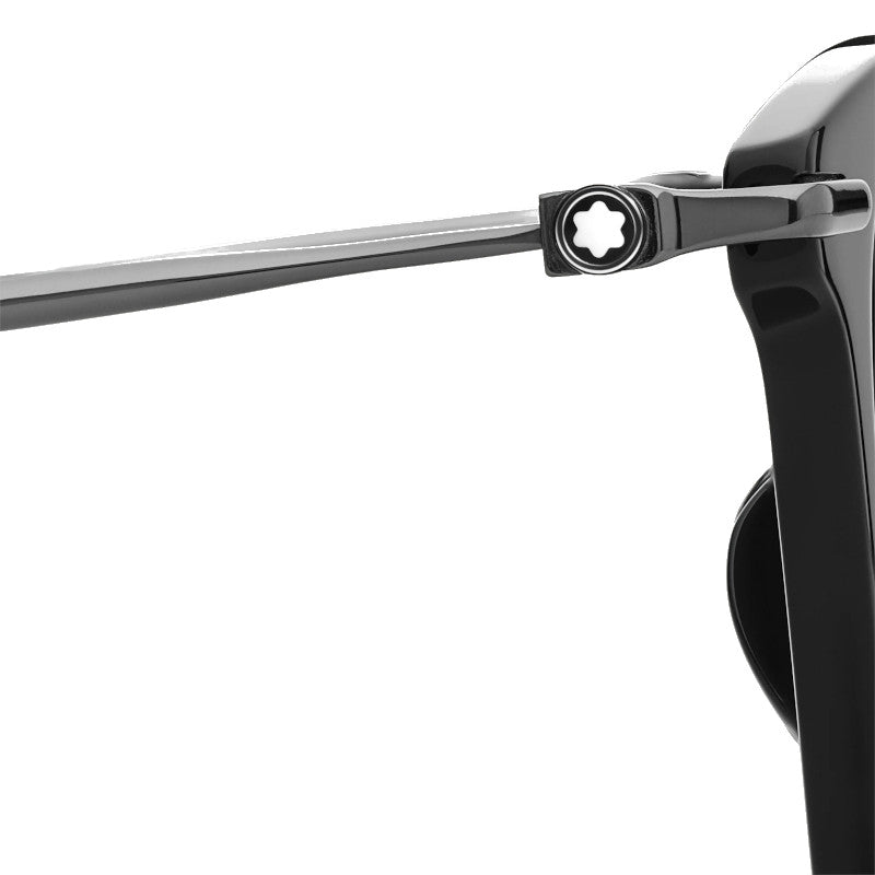 Rechteckige Sonnenbrille mit schwarzem Acetatgestell 