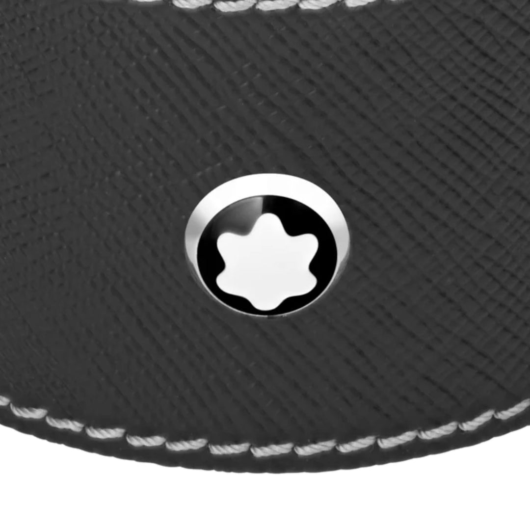 Runde schwarze Schreibtischunterlage aus Leder (klein) 