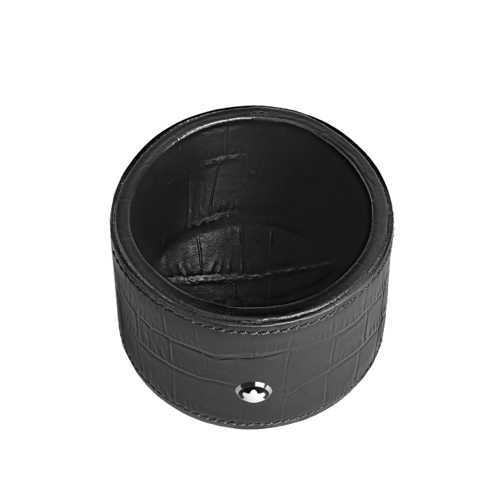 Schreibtischunterlage Montblanc rund im mittleren Format aus kroko-geprägtem Leder 