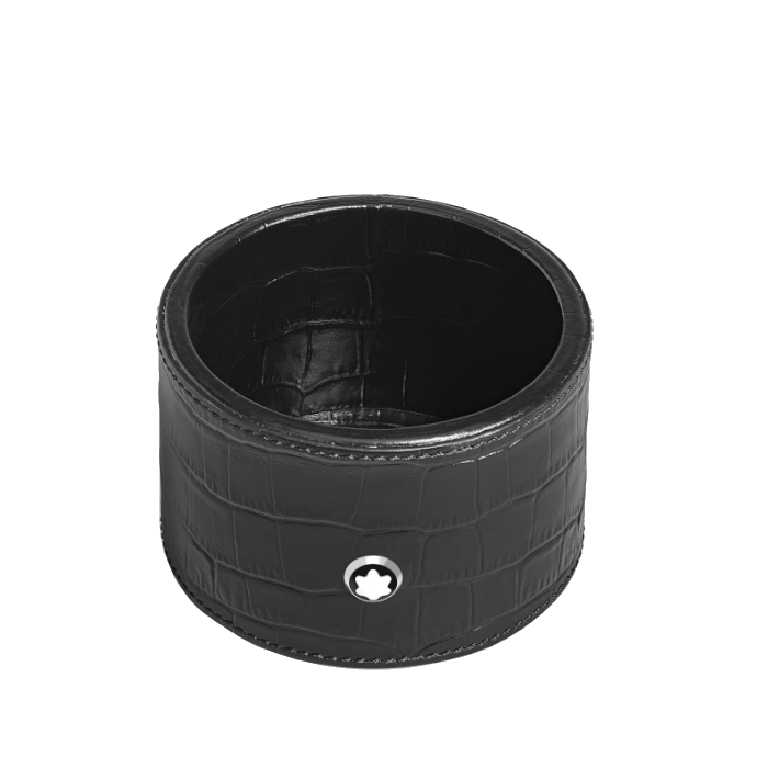 Schreibtischunterlage Montblanc rund im mittleren Format aus kroko-geprägtem Leder 