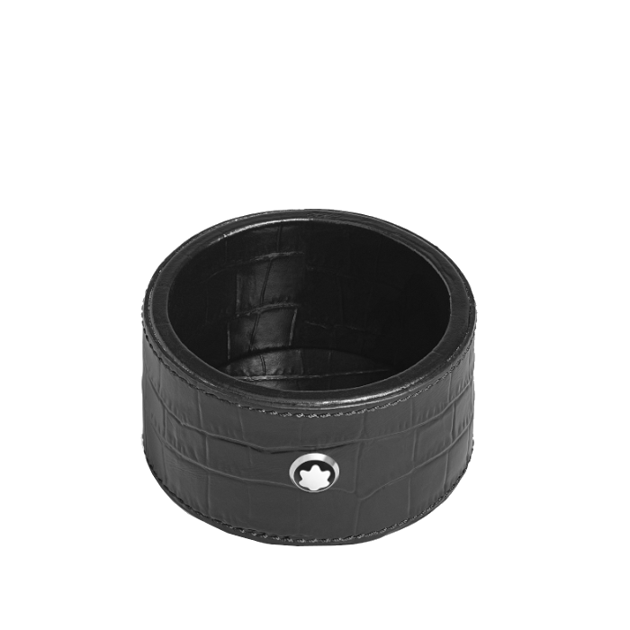 Montblanc Schreibtischunterlage rund im kleinen Format aus geprägtem Kroko-Leder 