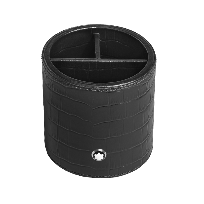 Montblanc Schreibtisch-Stiftehalter aus krokogeprägtem Leder 