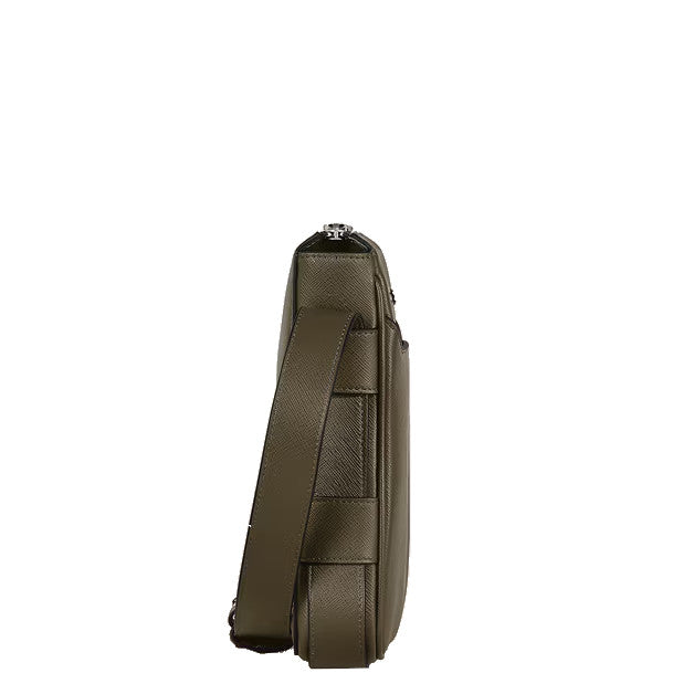 Vertikale Schultertasche aus Leder Montblanc Sartorial Khaki 