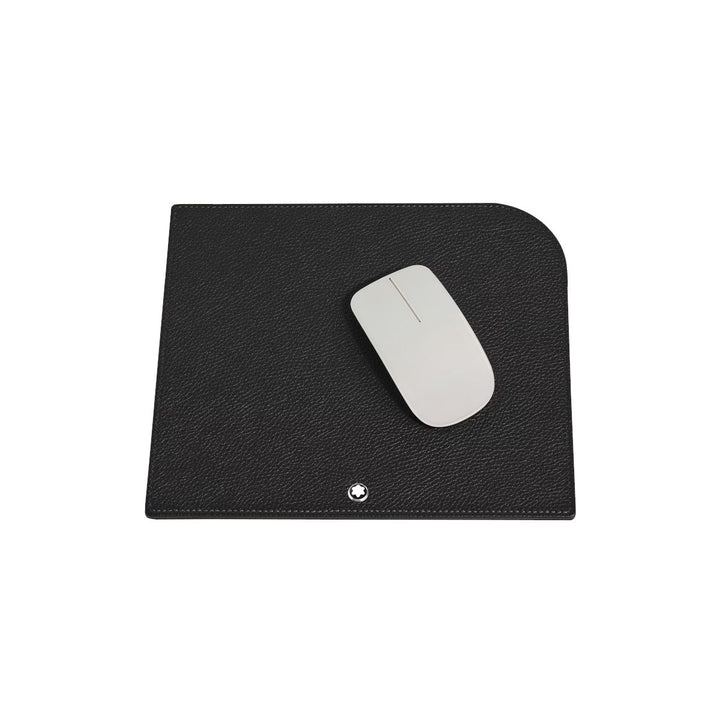 Tapis de Souris Montblanc en Cuir Grainé Noir