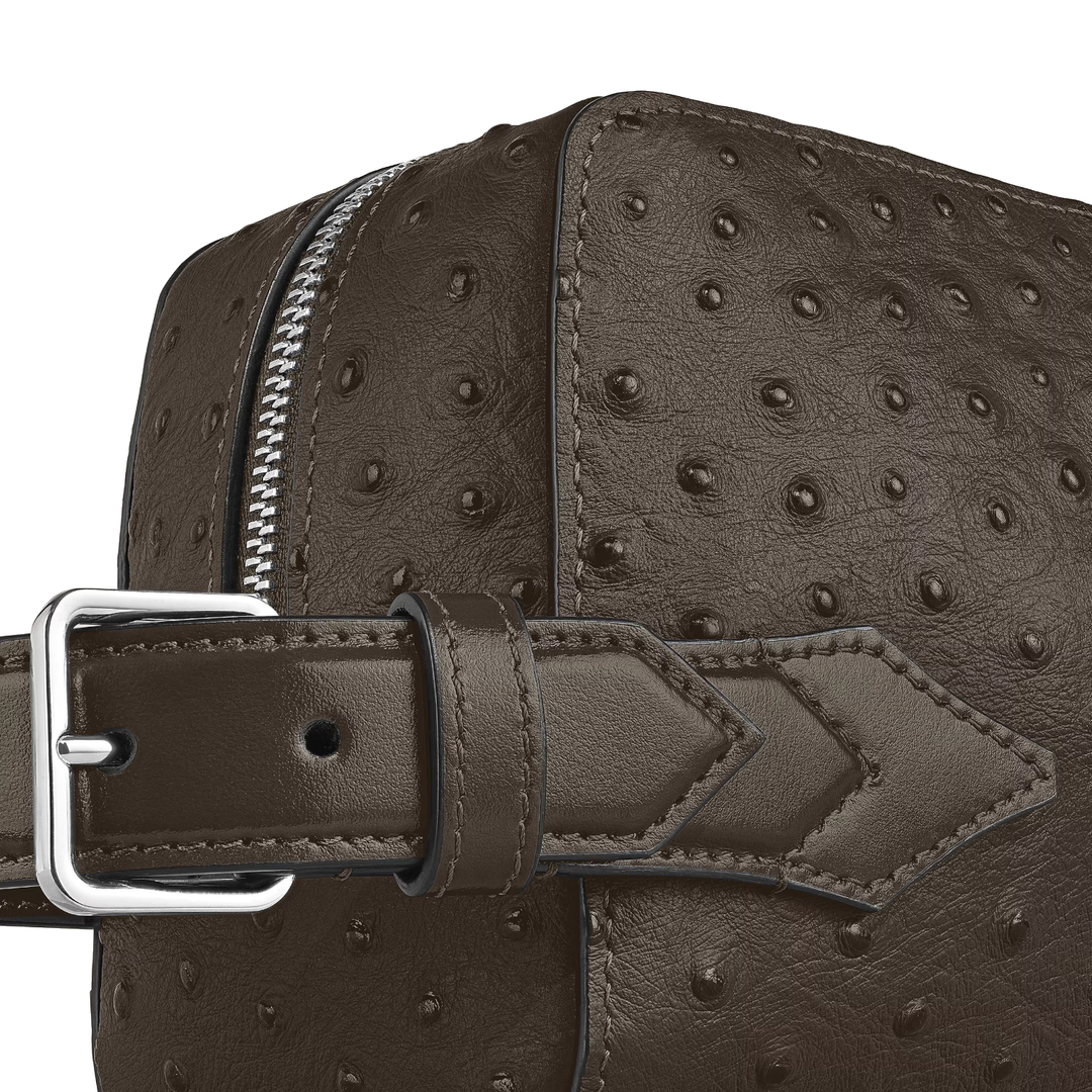 Montblanc Kulturtasche aus geprägtem Straußenleder 