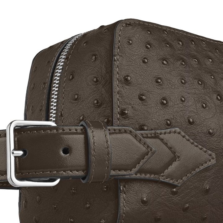 Montblanc Kulturtasche aus geprägtem Straußenleder 