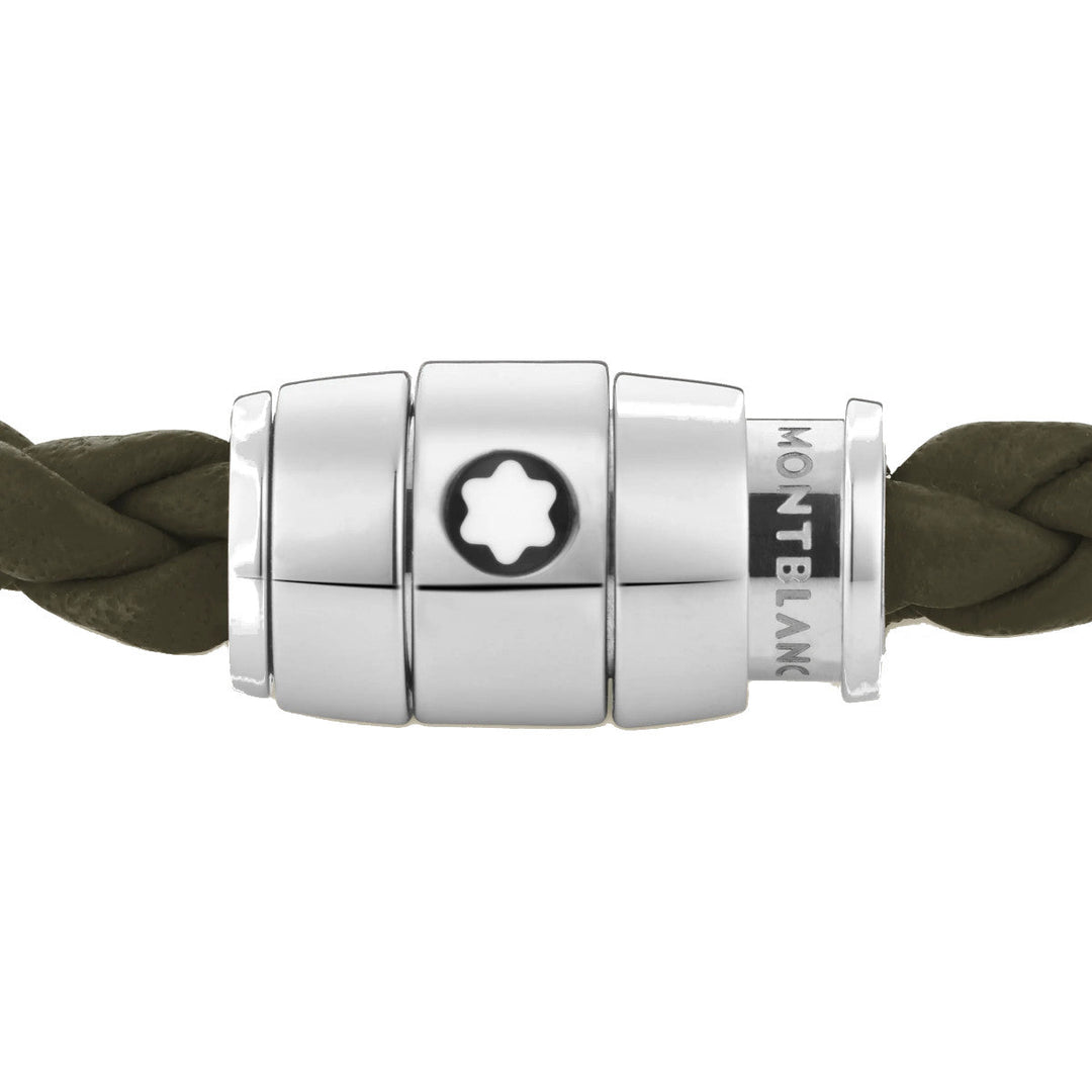 Браслет для мужчинMontblancШирокий браслет Montblanc из мягкой кожи цвета хакиS