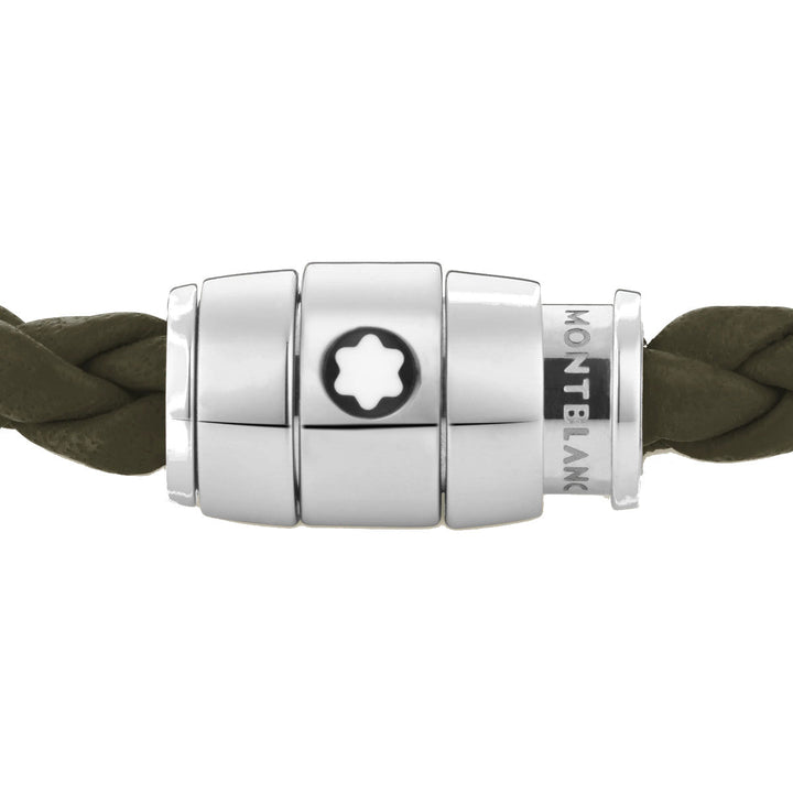 Браслет для мужчинMontblancШирокий браслет Montblanc из мягкой кожи цвета хакиS