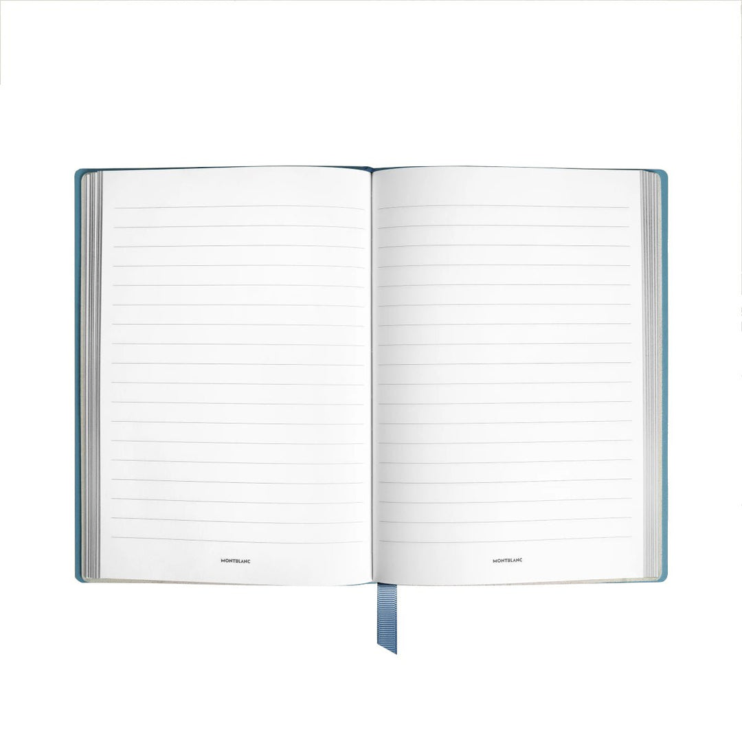 Carnet de noteMontblancCarnet petit format, Montblanc 4810 cuir bleu cendré, bleu, pages lignées