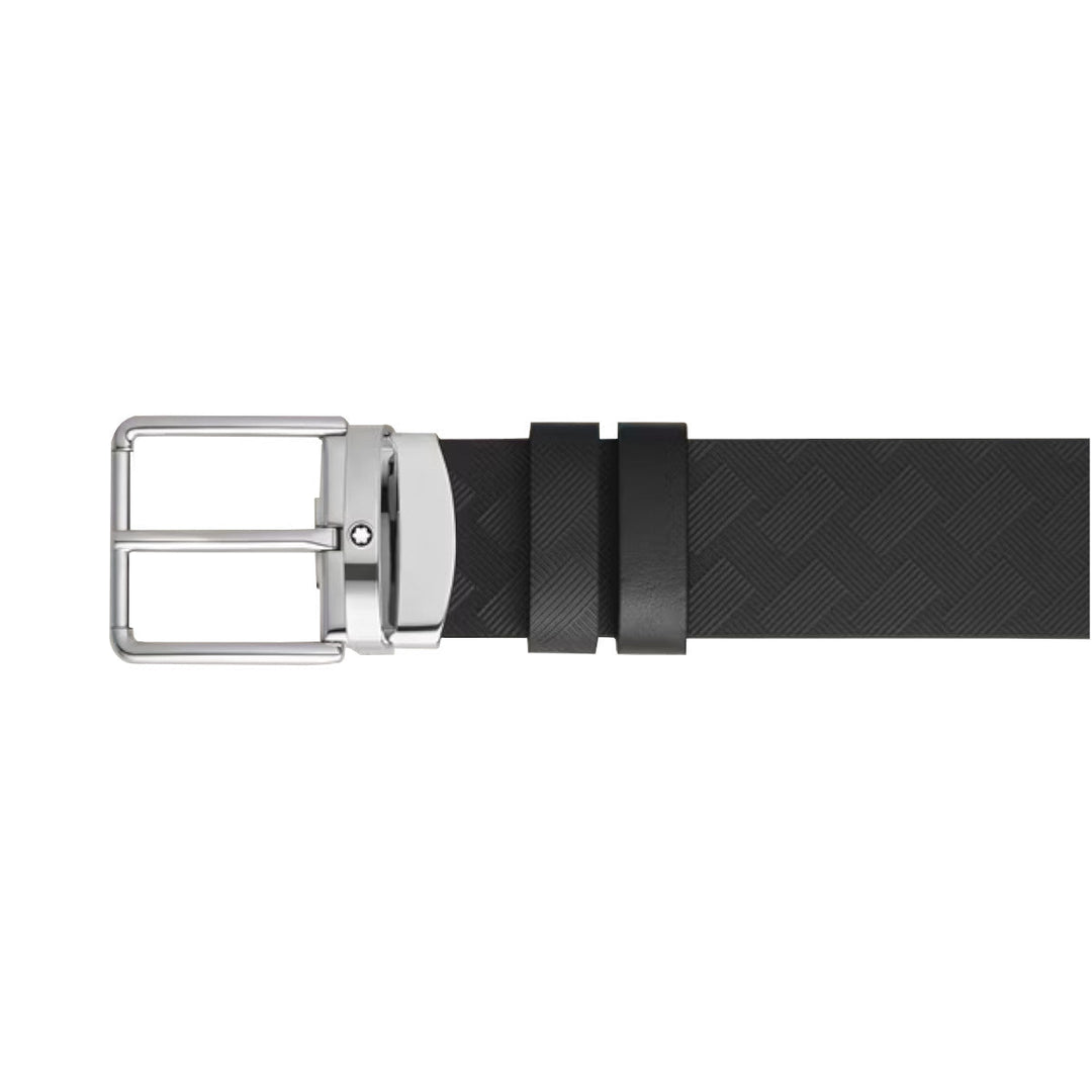 HerrengürtelMontblancWendegürtel 35 mm mit rechteckiger Montblanc-Schnalle aus schwarzem Extreme-Leder