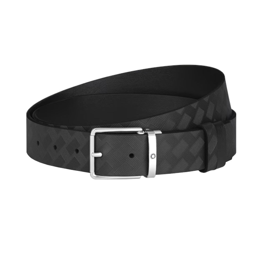 HerrengürtelMontblancWendegürtel 35 mm mit rechteckiger Montblanc-Schnalle aus schwarzem Extreme-Leder
