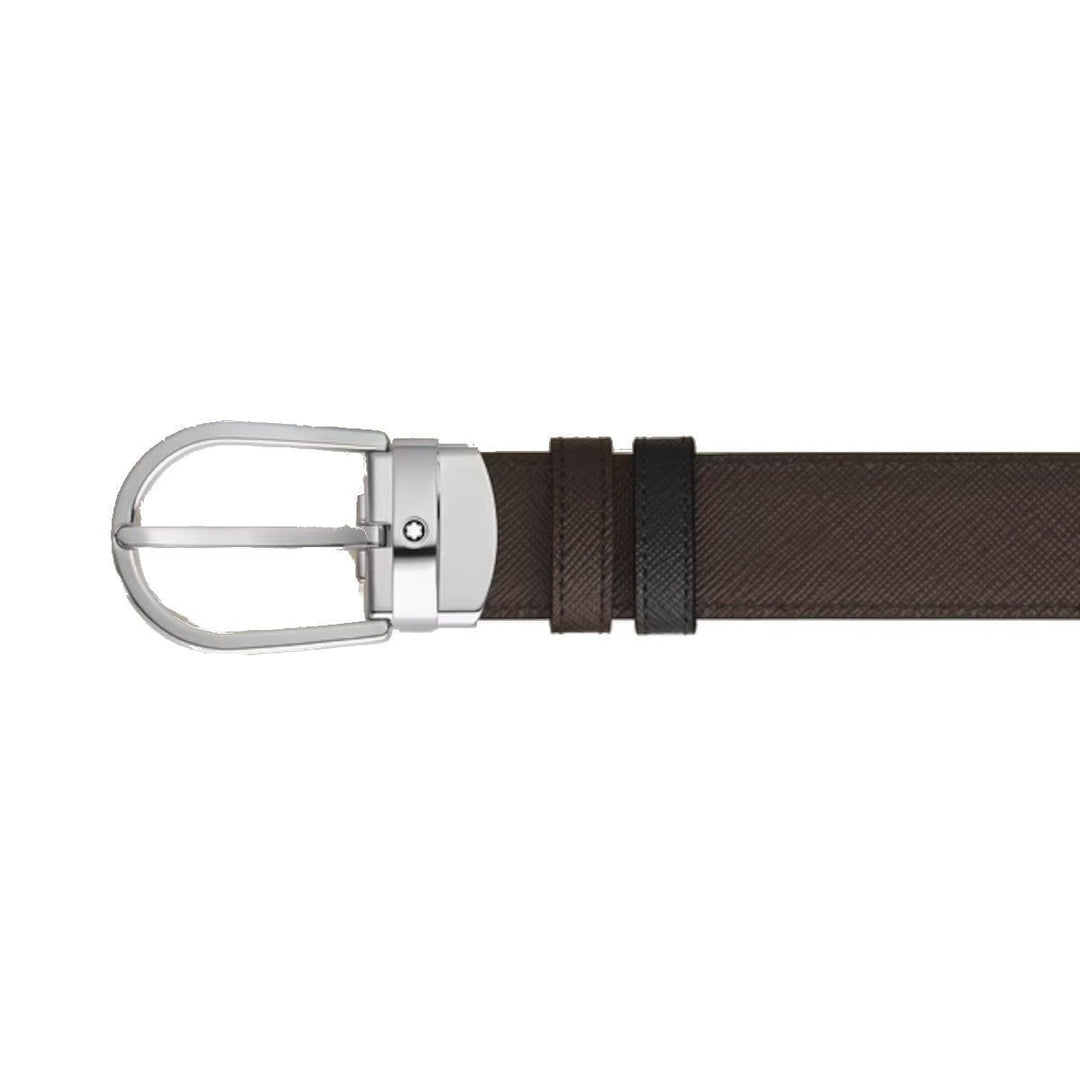 Мужской ременьMontblancРемень Montblanc с двусторонней ноской, модель Fer à Cheval, 30 мм, из кожи Sartorial
