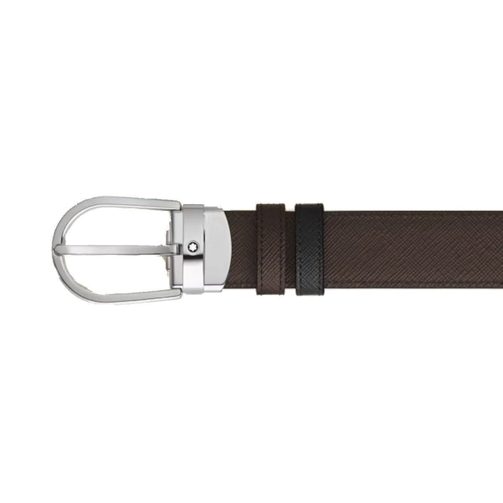 Мужской ременьMontblancРемень Montblanc с двусторонней ноской, модель Fer à Cheval, 30 мм, из кожи Sartorial