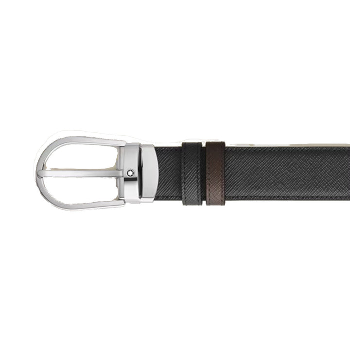 Мужской ременьMontblancРемень Montblanc с двусторонней ноской, модель Fer à Cheval, 30 мм, из кожи Sartorial