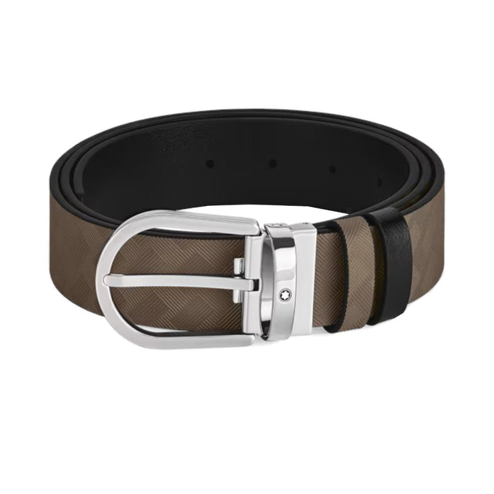 Мужской ремень MontblancДвусторонний ремень Montblanc Horseshoe 35 мм из кожи Extreme