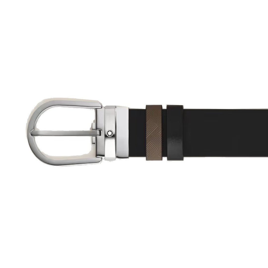Мужской ремень MontblancДвусторонний ремень Montblanc Horseshoe 35 мм из кожи Extreme