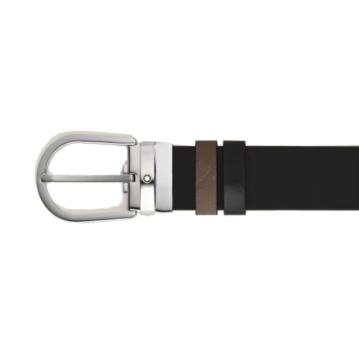 Мужской ремень MontblancДвусторонний ремень Montblanc Horseshoe 35 мм из кожи Extreme