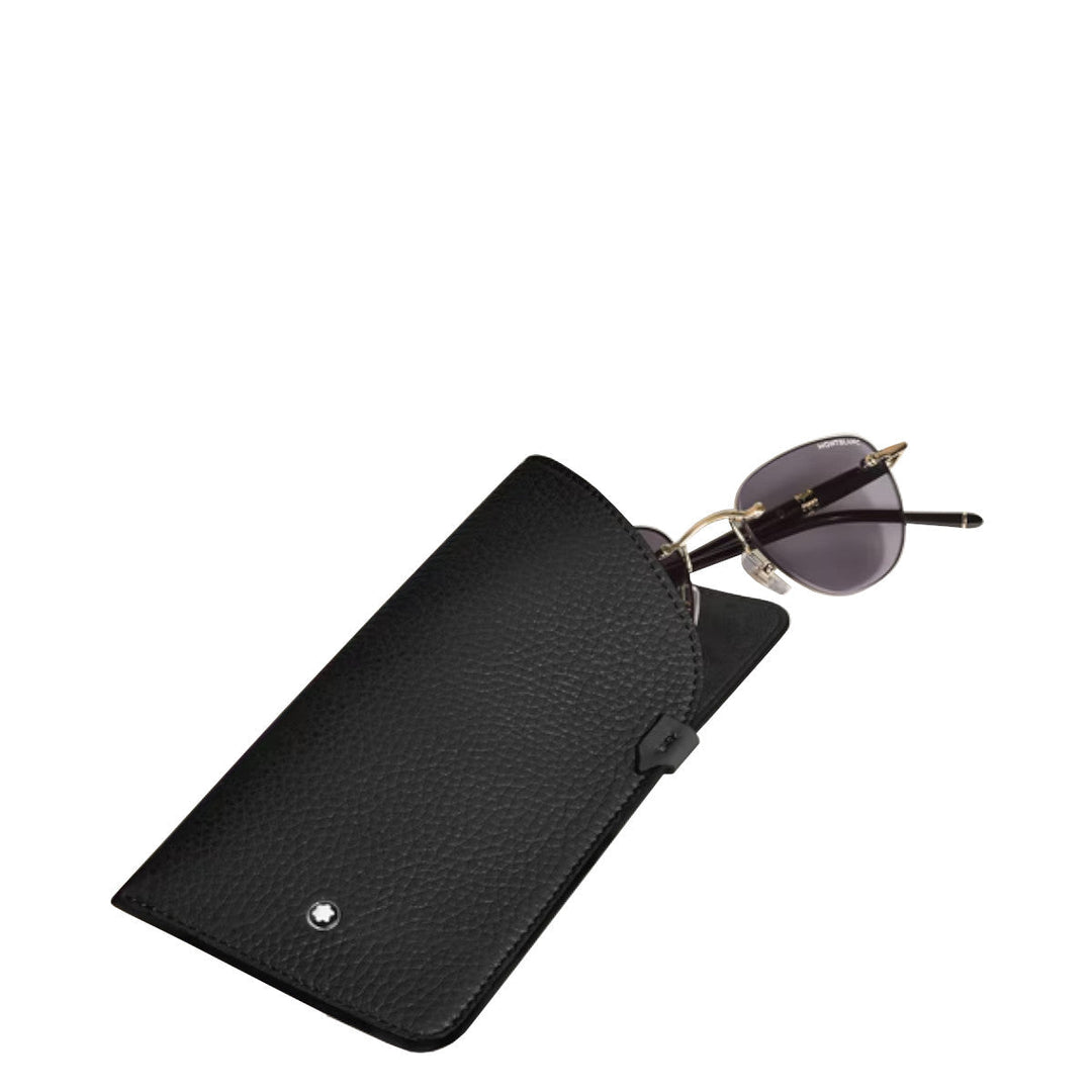 BrillenetuiMontblancBrillenetui Montblanc aus genarbtem schwarzem Leder