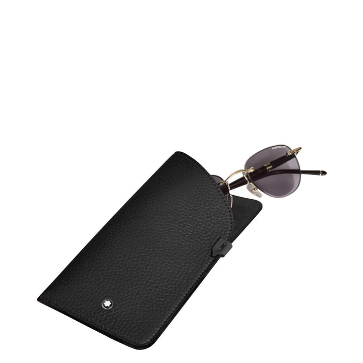 BrillenetuiMontblancBrillenetui Montblanc aus genarbtem schwarzem Leder