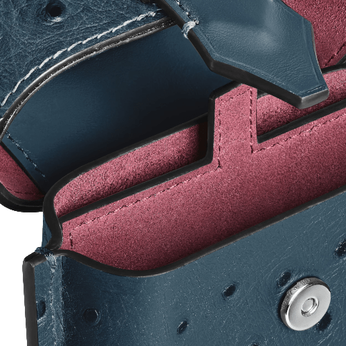 Etui für StiftMontblancMontblanc multifunktionale Federtasche mit Schulterriemen aus geprägtem Straußenleder