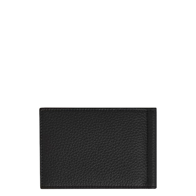 Montblanc 6cc Geldbörse mit Geldscheinklammer aus schwarzem genarbtem Leder 