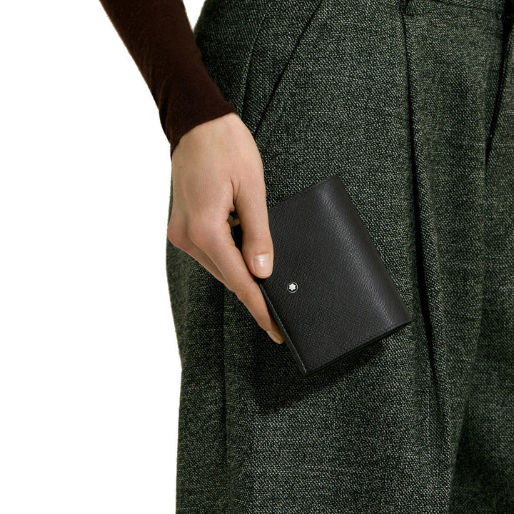 Portefeuille Compact 6cc Zippé Montblanc Sartorial Noir