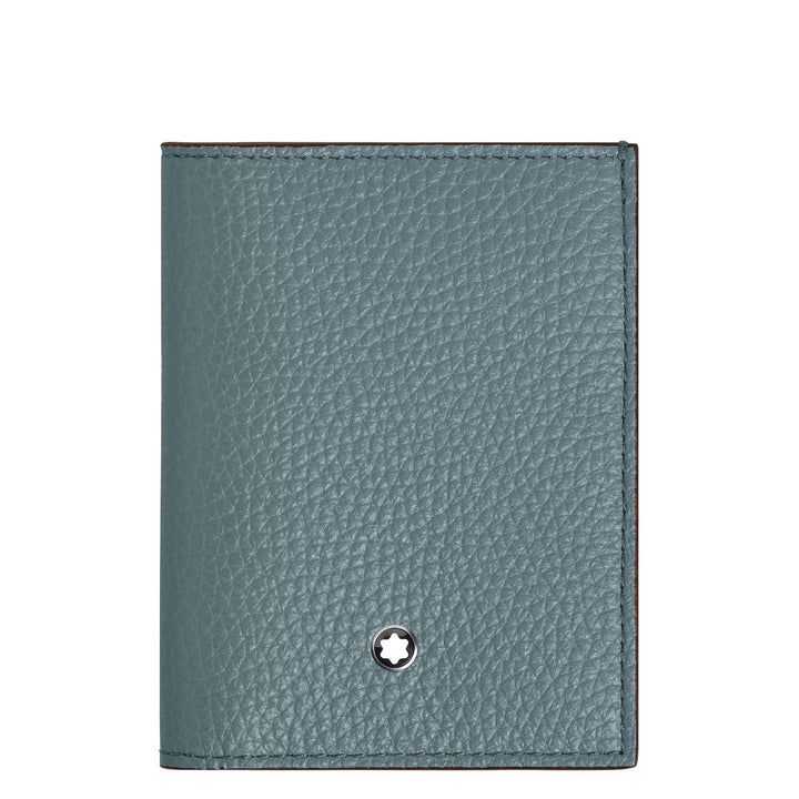 Mini Portefeuille 4cc Montblanc Grainé Bleu