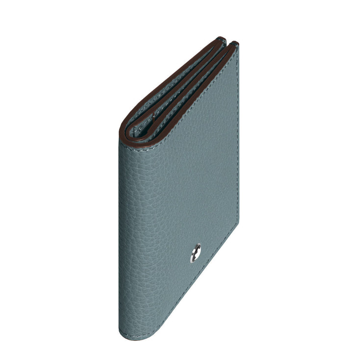 Mini Portefeuille 4cc Montblanc Grainé Bleu